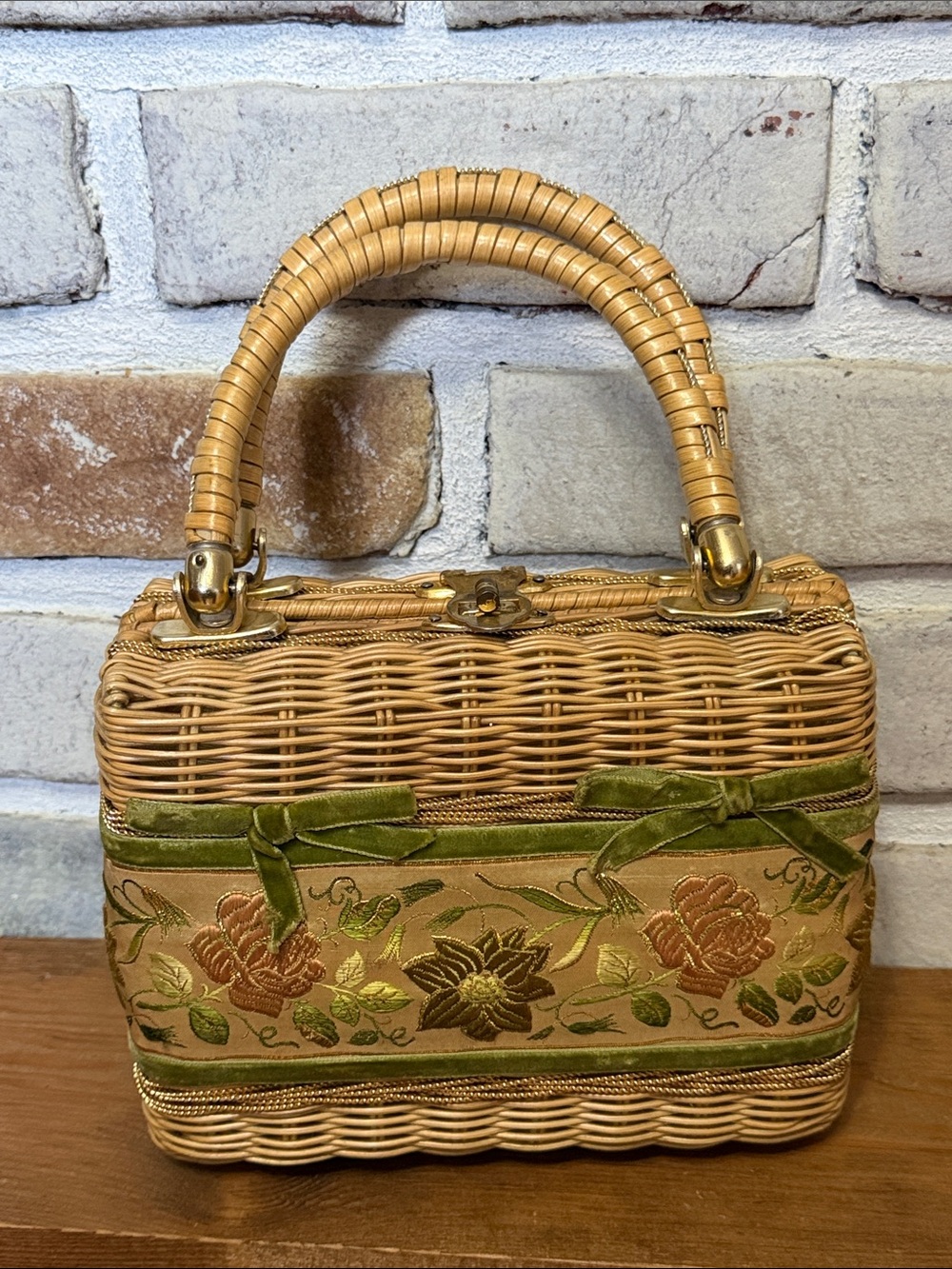 Vintage 1960’s Wicker Purse Fran’s Gift Shop La Coquille Club Palm Beach Florida